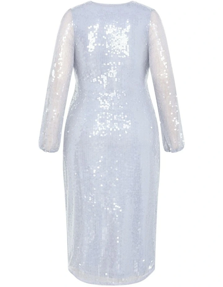Sequin Midi Dress in Sky Blue image 6
