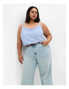 Cowl Neck Cami in Sky Blue