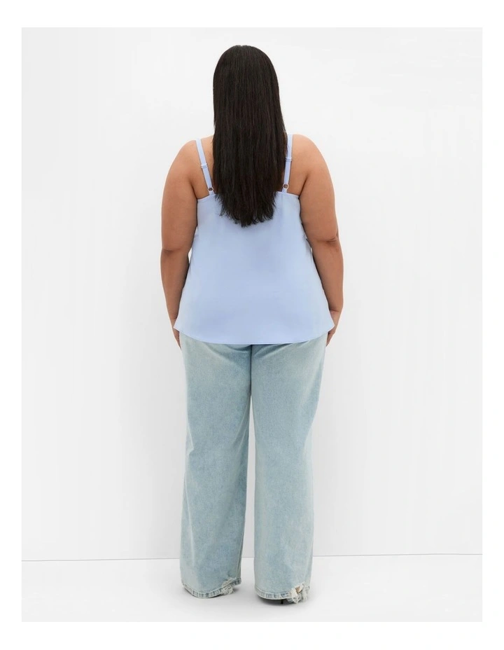 Cowl Neck Cami in Sky Blue image 2