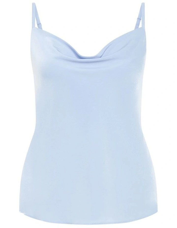 Cowl Neck Cami in Sky Blue image 3