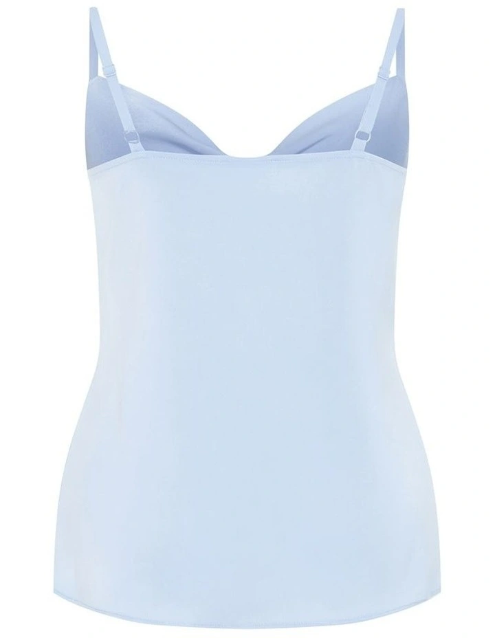Cowl Neck Cami in Sky Blue image 4