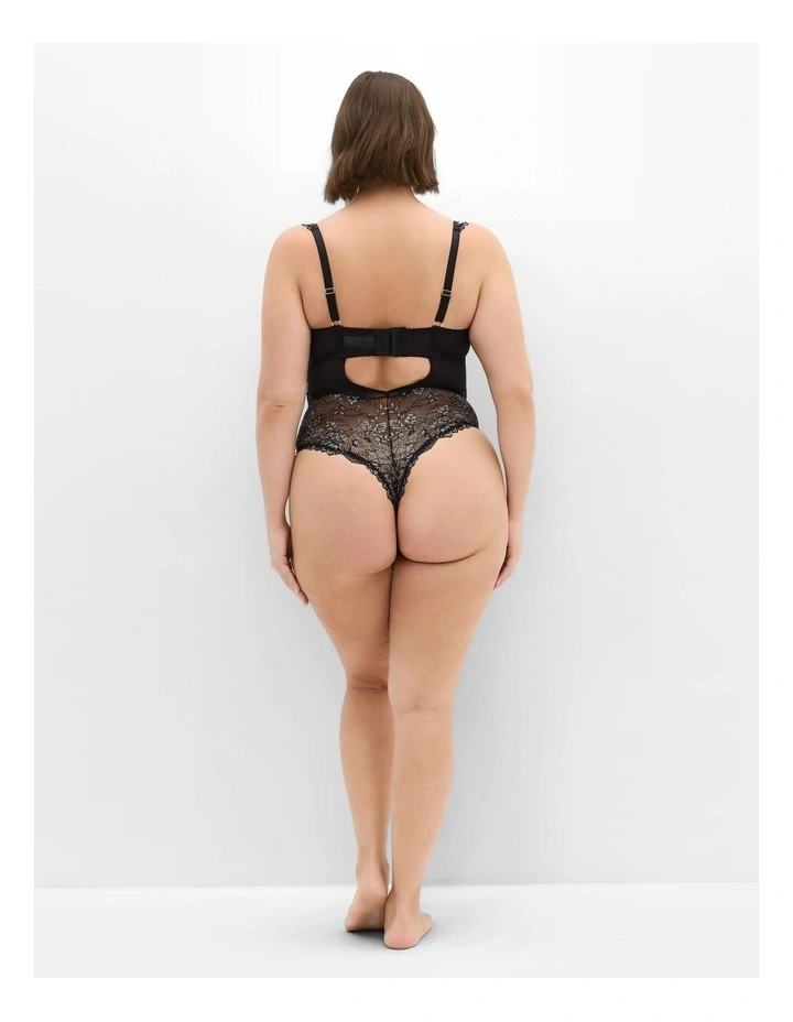 India Underwire Bodysuit in Black image 2