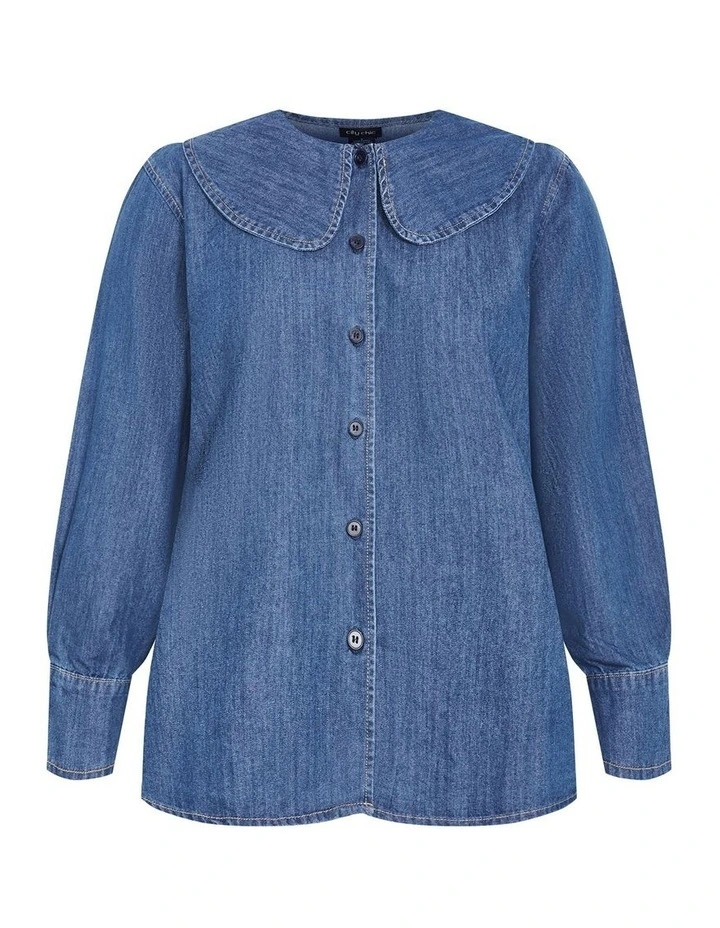 Denim Prairie Shirt in Blue image 3