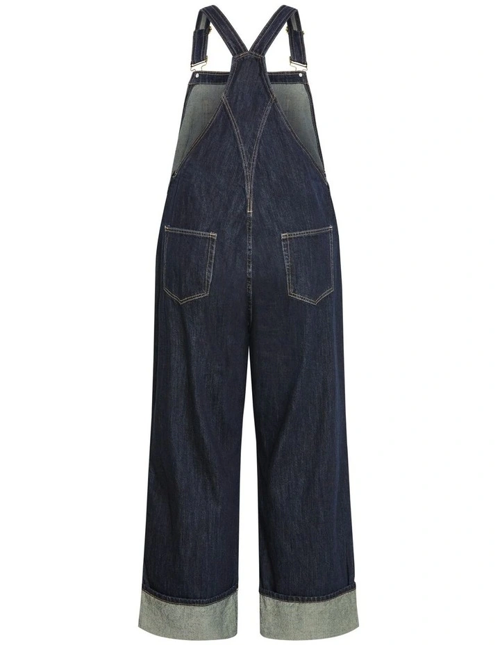Turn Up Denim Overall in Blue image 5