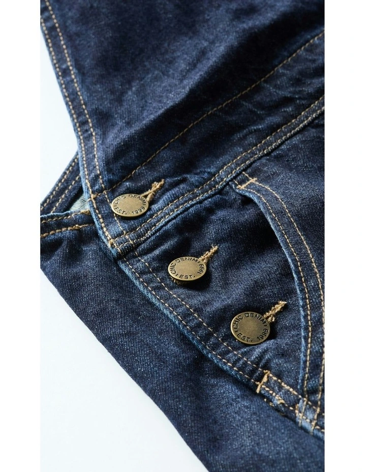 Turn Up Denim Overall in Blue image 6