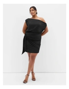 Palmer Tie Front Mini Dress in Black