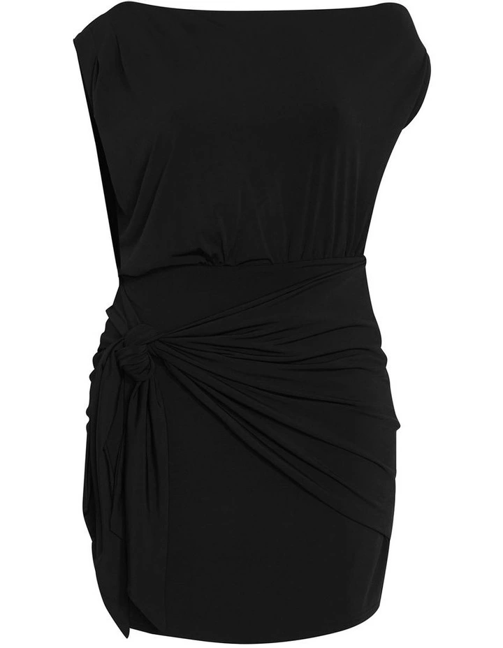 Palmer Tie Front Mini Dress in Black image 5
