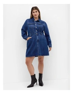 Liora Denim Mini Dress in Blue