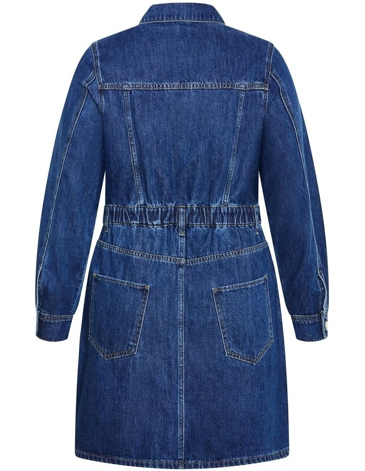 Liora Denim Mini Dress in Blue image 5