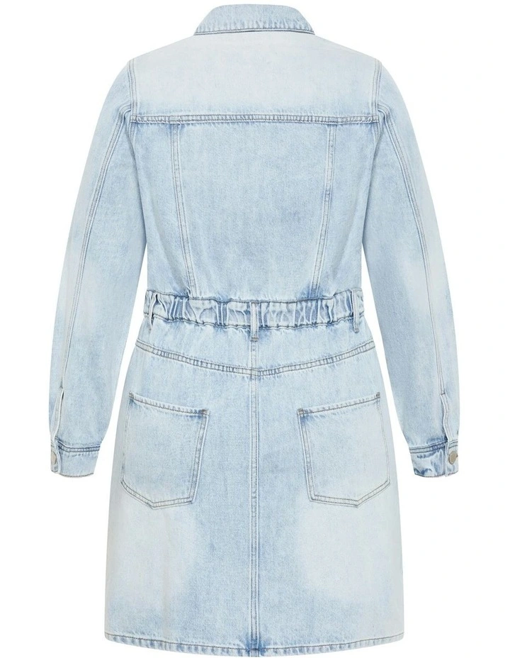 Liora Denim Mini Dress in Blue image 6
