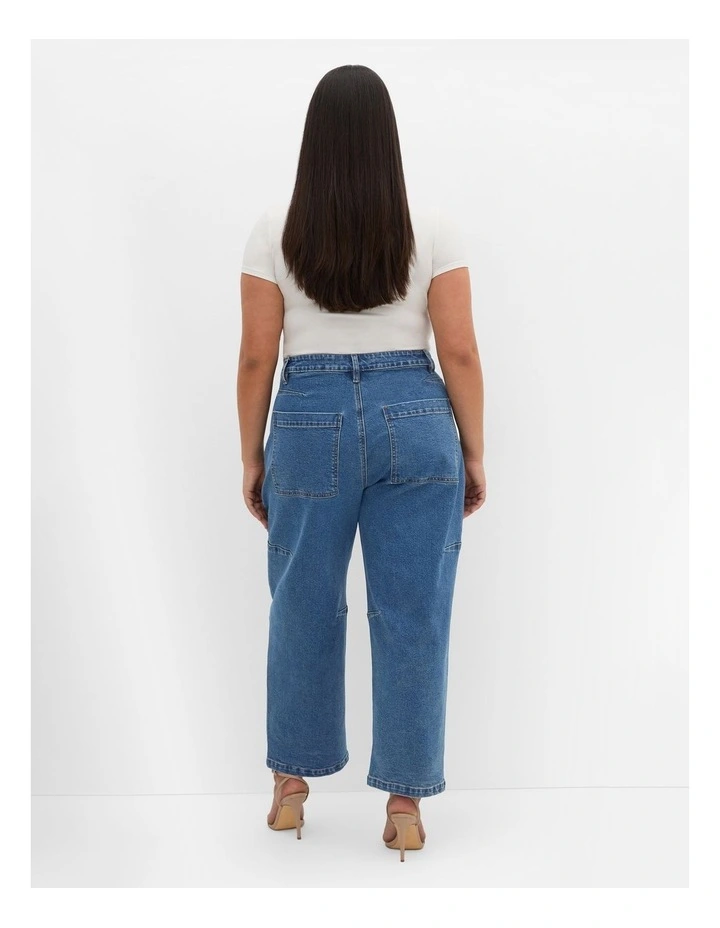 Harley Fit Hazel Barrel Leg Jean in Blue image 2