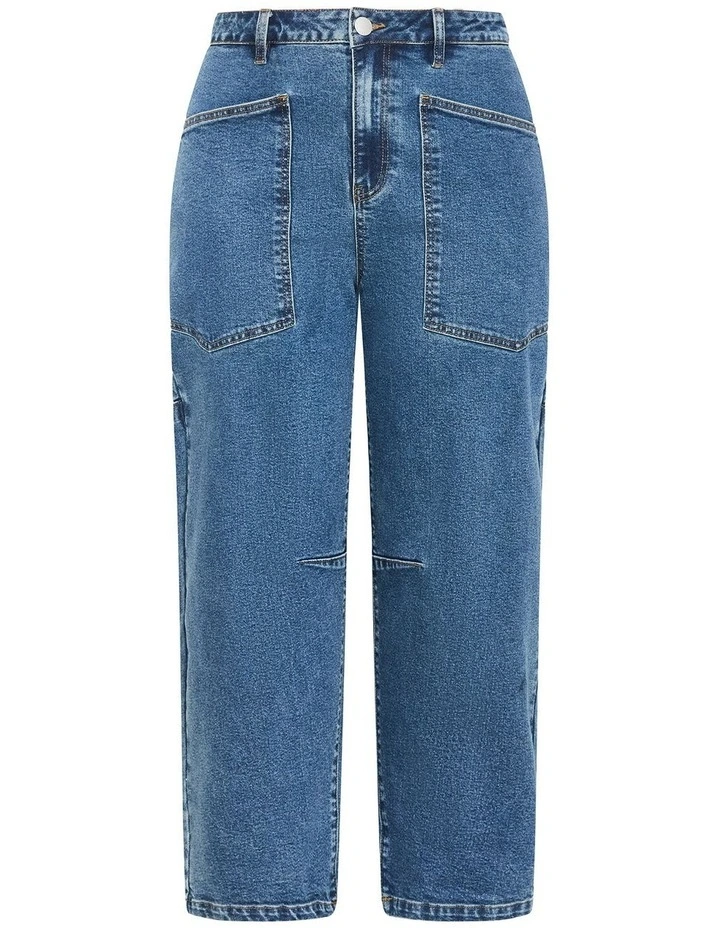 Harley Fit Hazel Barrel Leg Jean in Blue image 3