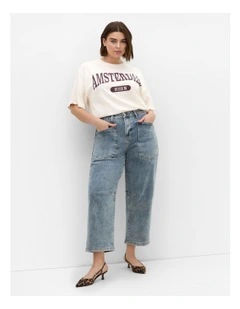Harley Fit Hazel Barrel Leg Jean in Blue