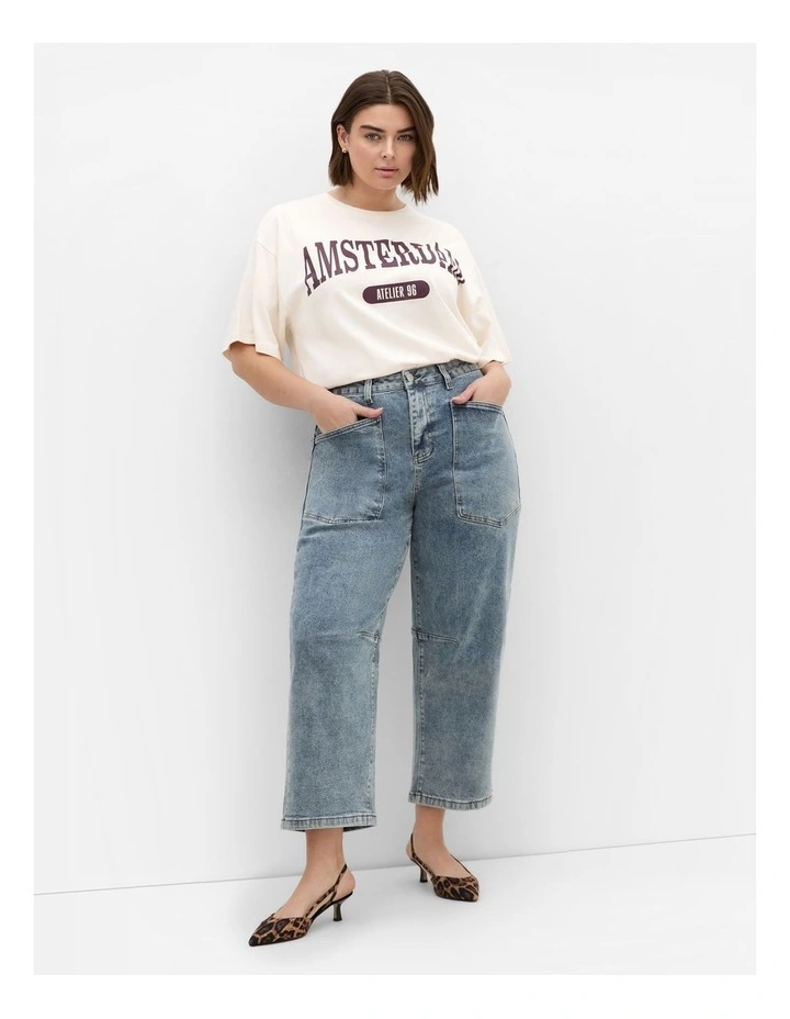 Harley Fit Hazel Barrel Leg Jean in Blue image 1