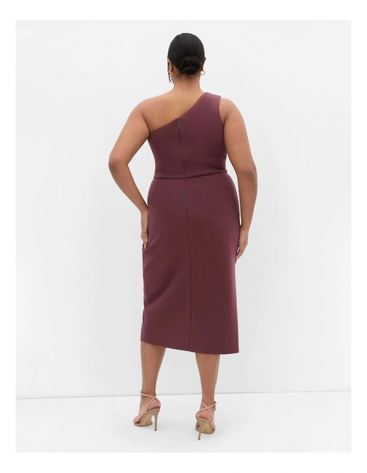 Priyanka One Shoulder Dress in Red image 2