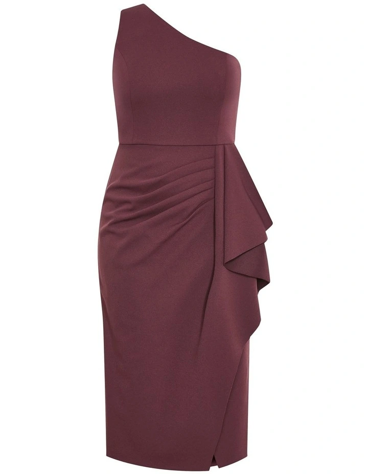 Priyanka One Shoulder Dress in Red image 3
