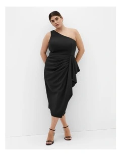 Priyanka One Shoulder Dress in Black