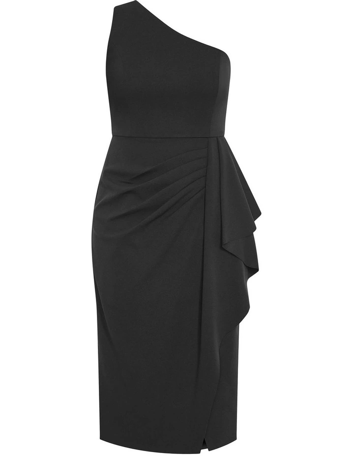 Priyanka One Shoulder Dress in Black image 3