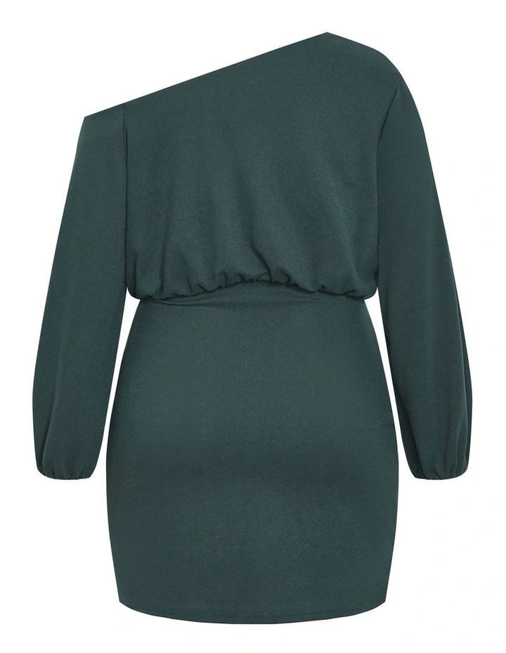Alysia Off Shoulder Mini Dress in Green image 5