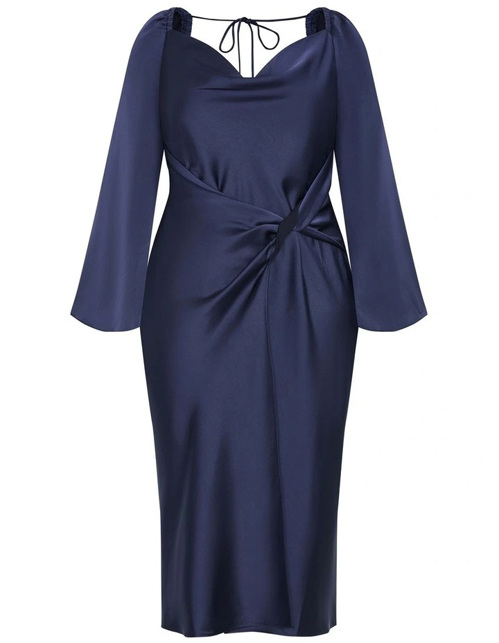 Adelina Long Sleeve Dress in Navy image 3
