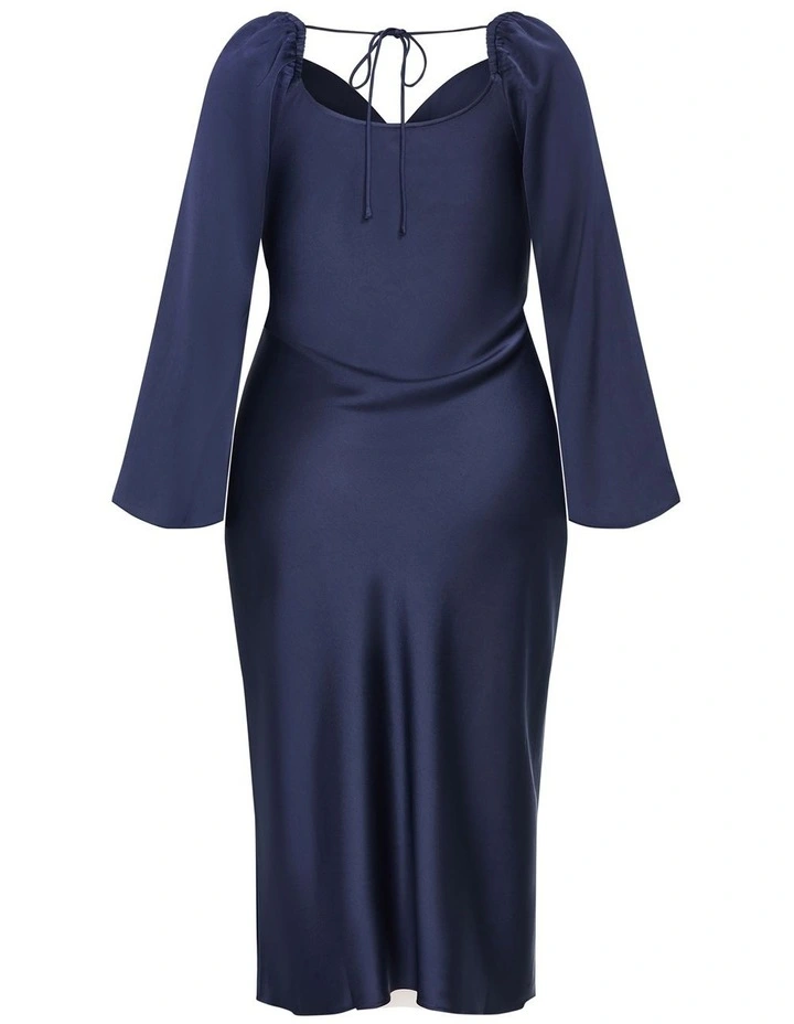 Adelina Long Sleeve Dress in Navy image 4