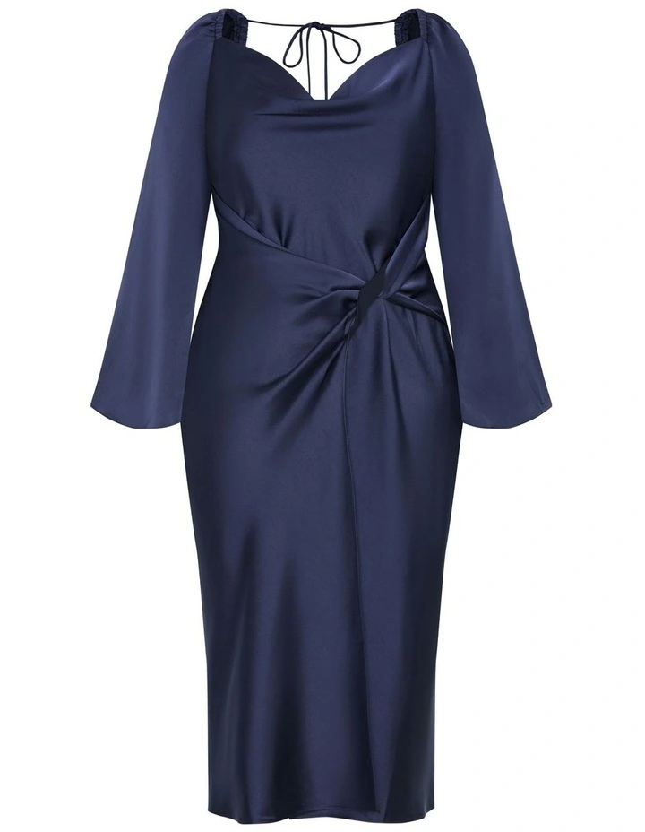 Adelina Long Sleeve Dress in Navy image 5