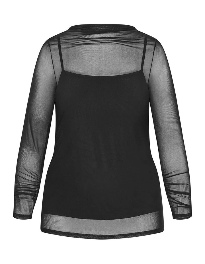 Lauryn Ruched Top in Black image 3