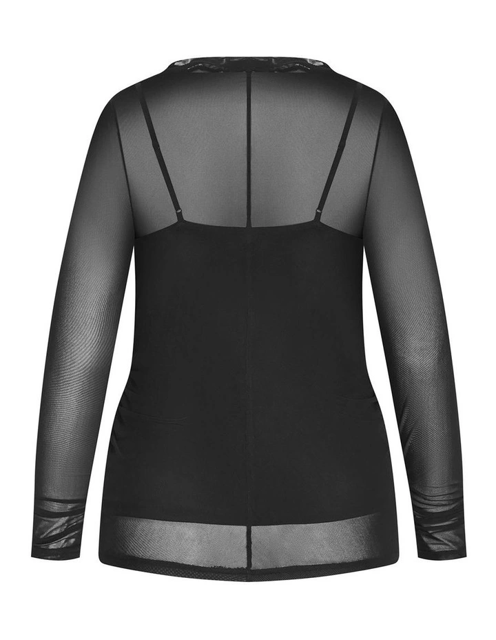 Lauryn Ruched Top in Black image 4