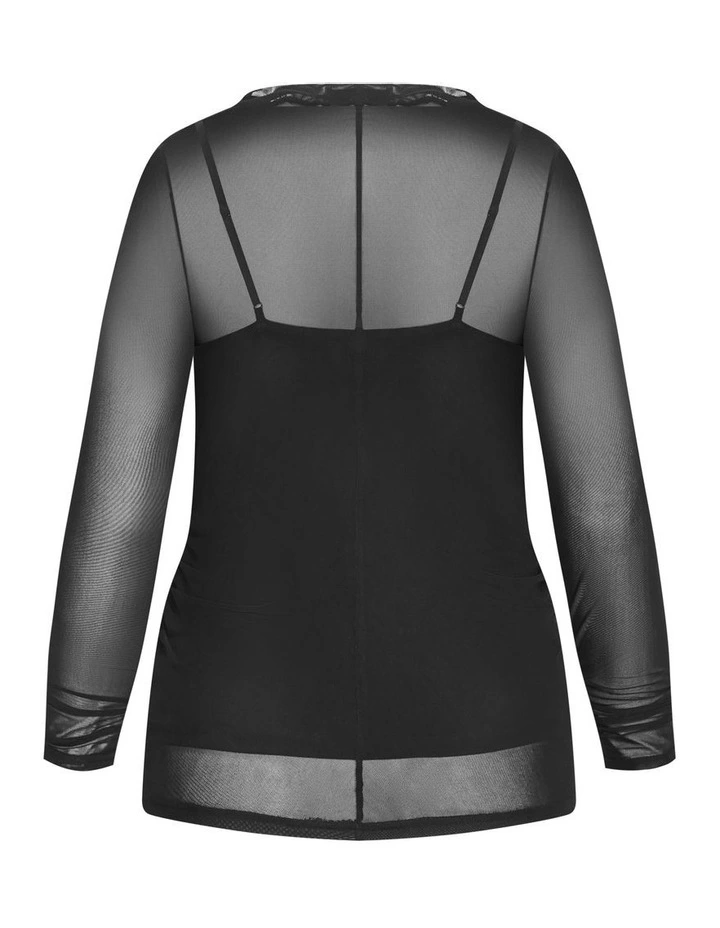 Lauryn Ruched Top in Black image 5