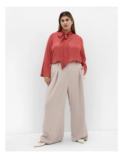 Mahalia Neck Tie Top in Deep Rose