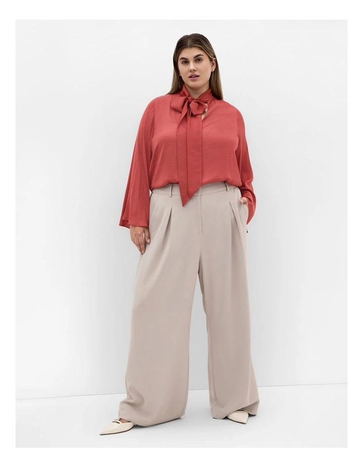 Mahalia Neck Tie Top in Deep Rose image 1