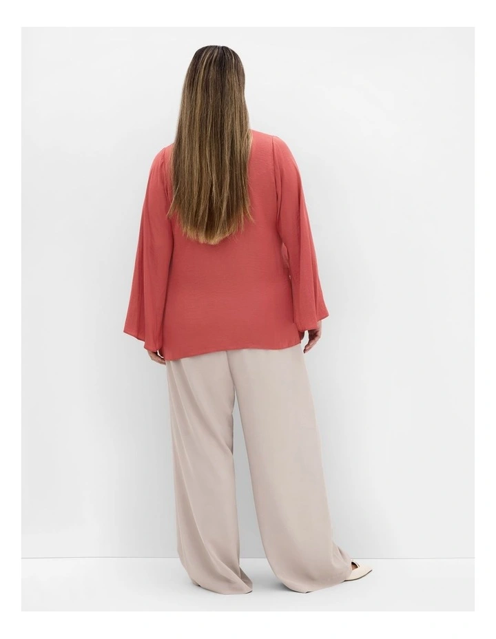 Mahalia Neck Tie Top in Deep Rose image 2