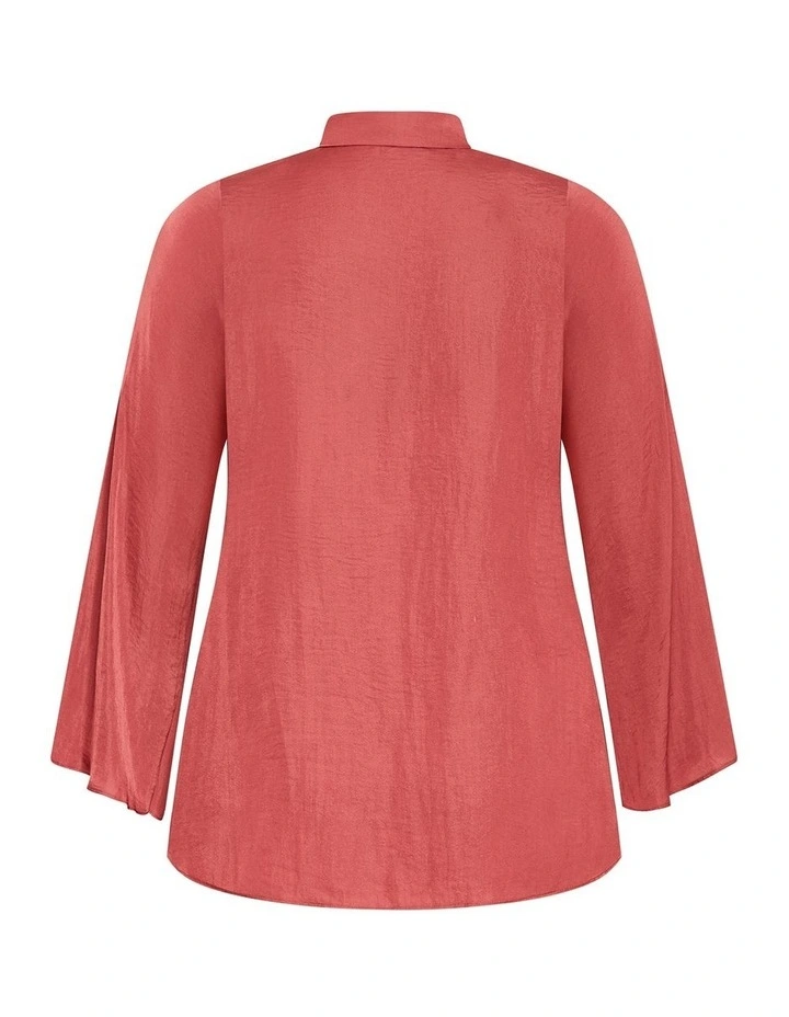 Mahalia Neck Tie Top in Deep Rose image 4