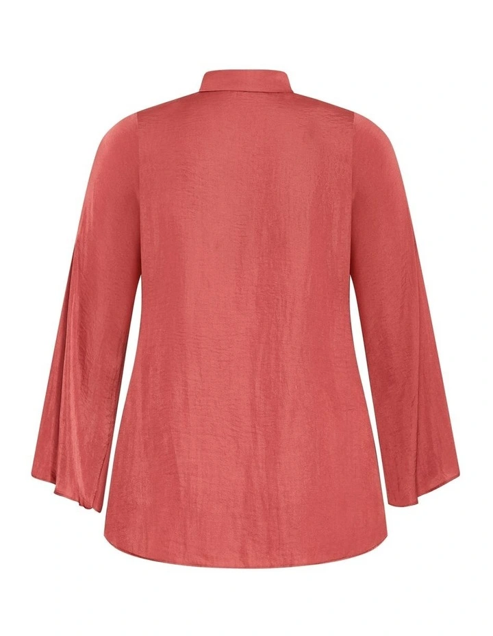 Mahalia Neck Tie Top in Deep Rose image 5