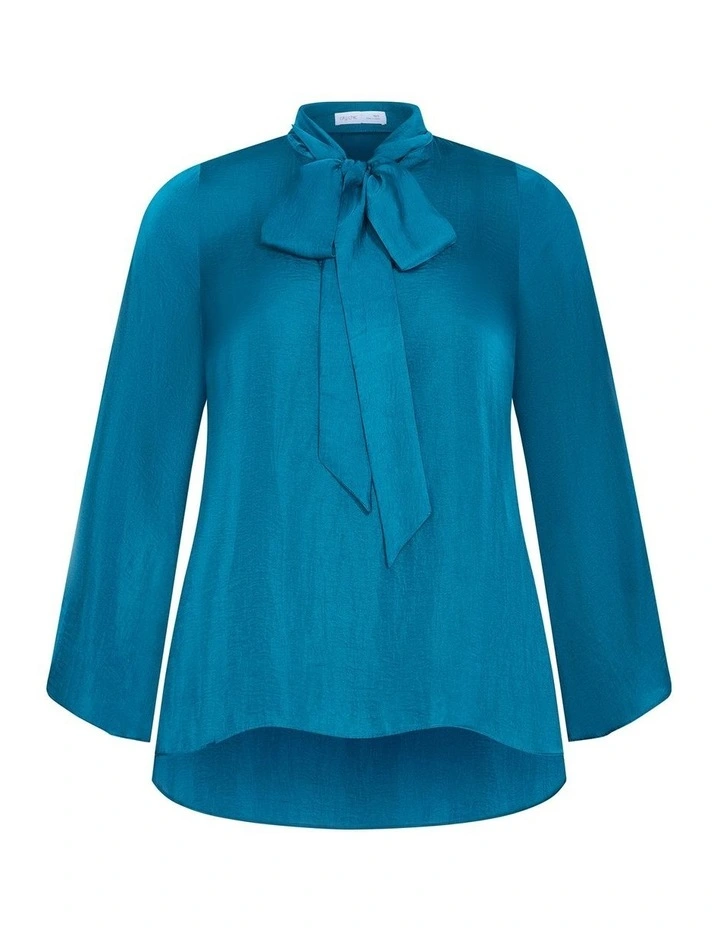 Mahalia Neck Tie Top in Poseidon image 3