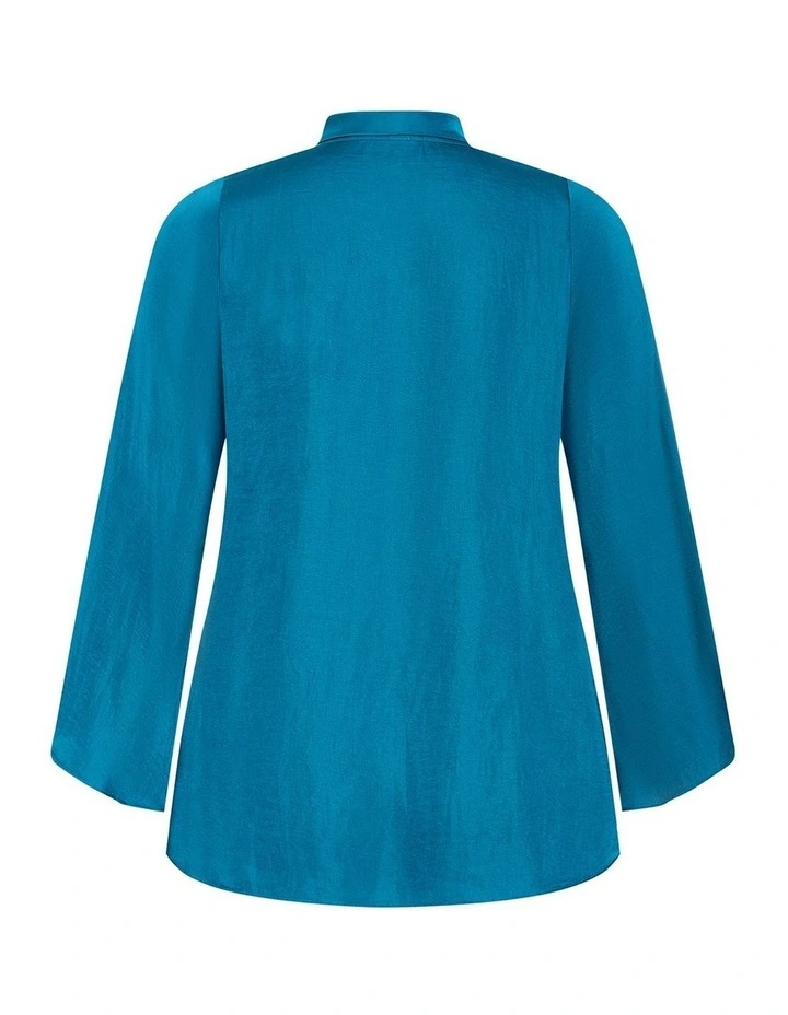 Mahalia Neck Tie Top in Poseidon image 4