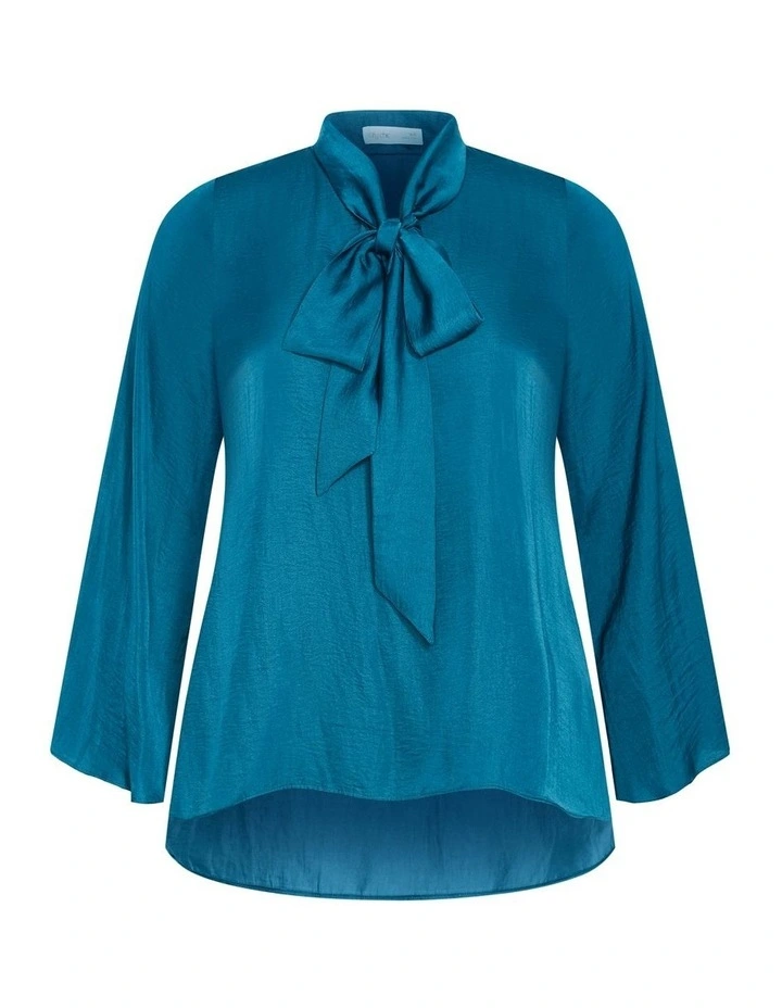 Mahalia Neck Tie Top in Poseidon image 5