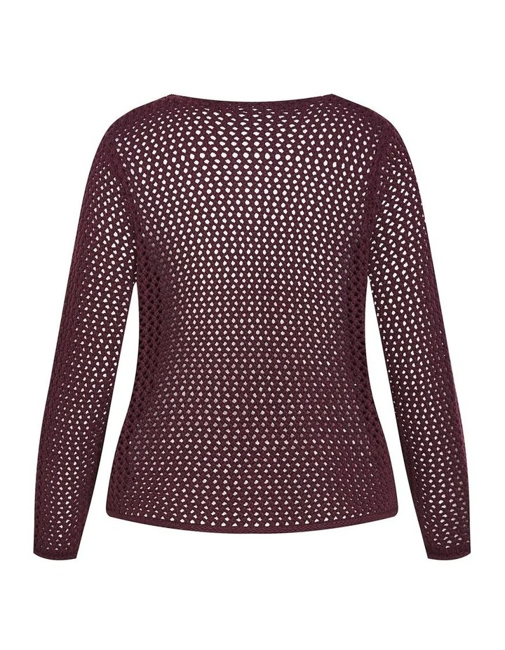 Clara Knit Cardigan in Bordeaux image 4