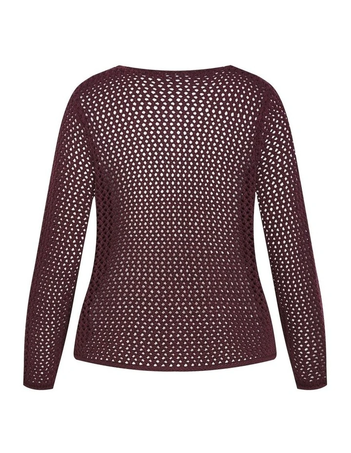 Clara Knit Cardigan in Bordeaux image 6