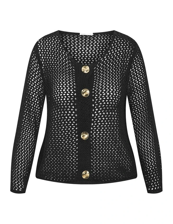 Clara Knit Cardigan in Black image 3