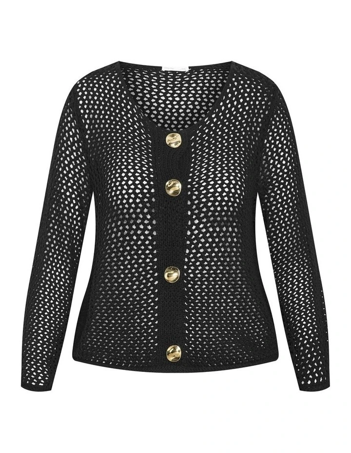 Clara Knit Cardigan in Black image 5