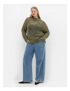 Beck Wool Blend Jumper in Khaki