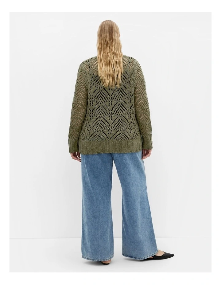 Beck Wool Blend Jumper in Khaki image 2