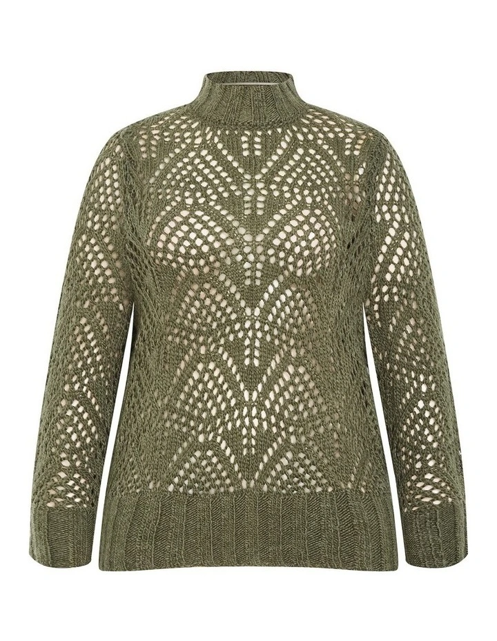Beck Wool Blend Jumper in Khaki image 3