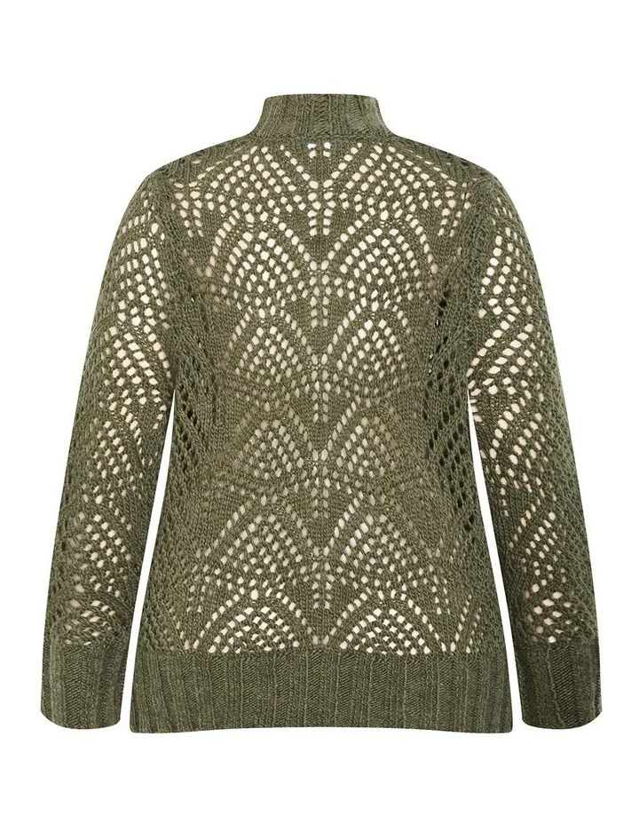 Beck Wool Blend Jumper in Khaki image 4