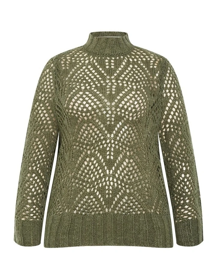 Beck Wool Blend Jumper in Khaki image 5
