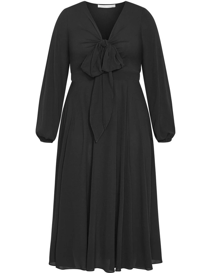 Adelyn Long Sleeve Midi Dress in Black image 3