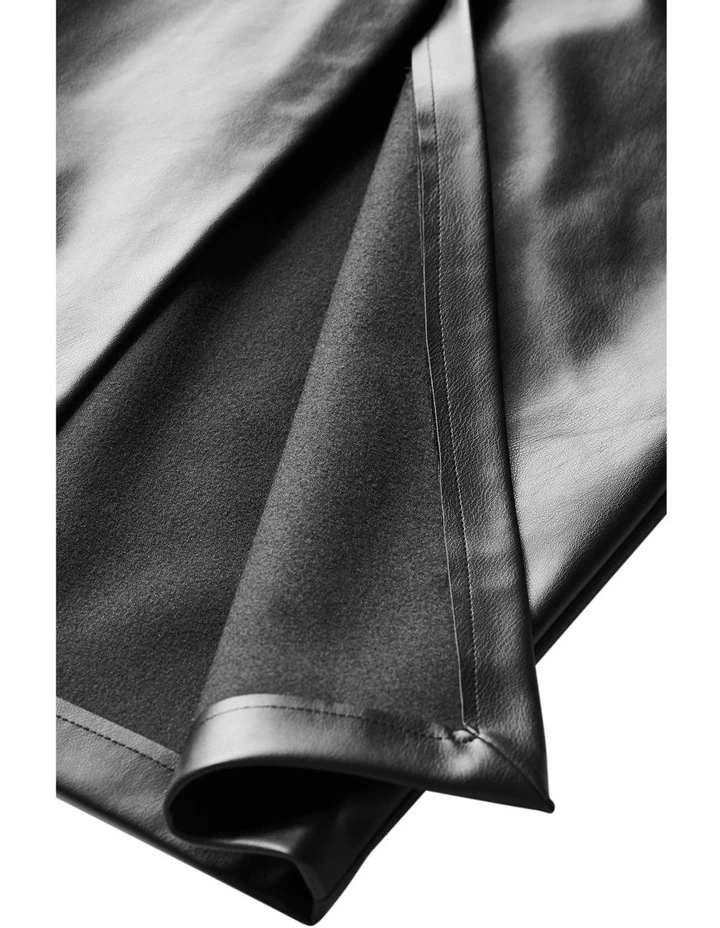 Petra Faux Leather Midi Skirt in Black image 7