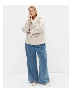 Lola Short Melton Coat in Cream Marle