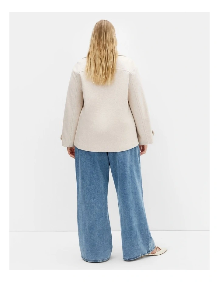 Lola Short Melton Coat in Cream Marle image 2